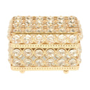 Crystal Jewelry Box with Lid Beads Keepsake Storage Case Holder Dresser Gift