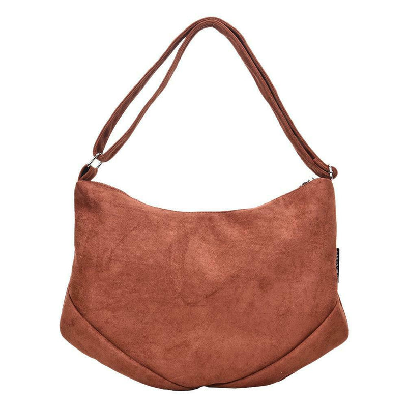 Solid Crossbody Handbag Women PU Leather Large Shoulder Bag (Light Brown)