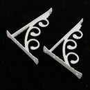 2Pcs L Shaped Wall Mounted Shelf Bracket Metal Hanging Holder White 15x20cm