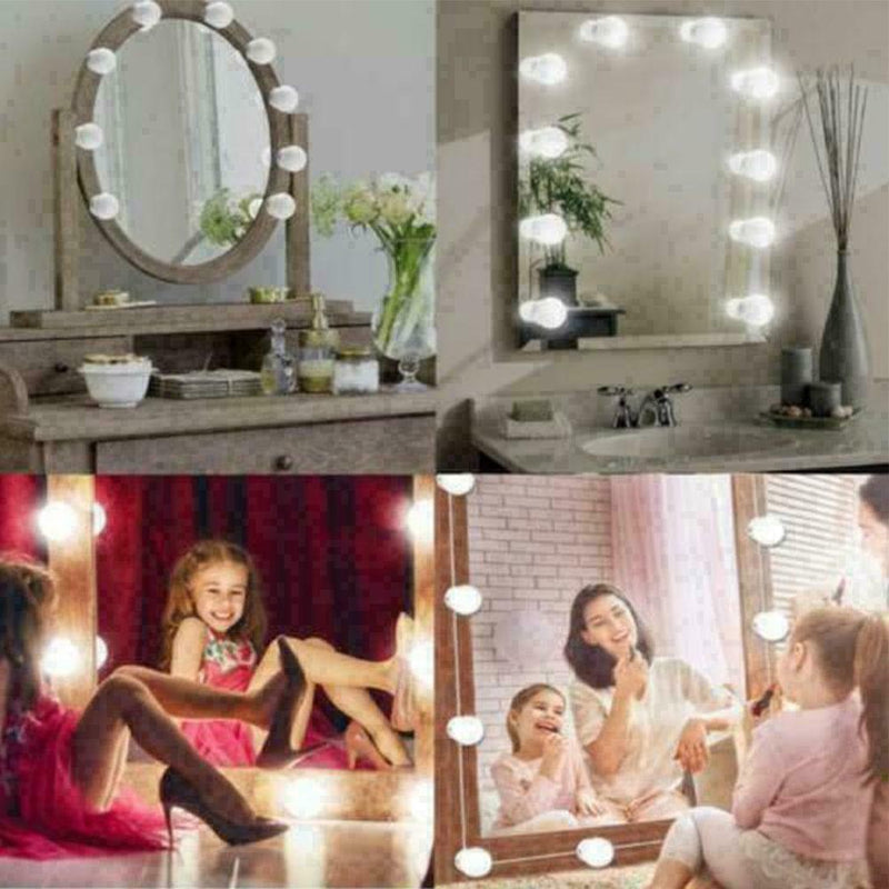 Hollywood Style LED Vanity Mirror Lights Kit For Makeup 10 Bulbs Dressing H R9V5