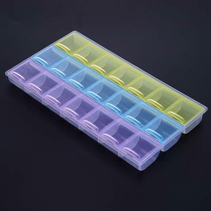 21 Grids Weekly Pills Storage Box Candy Sundries Container Case Home Organizer