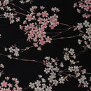 50x140cm Chinese Floral Plum Blossom Print Sewing 100% Cotton Fabric Black