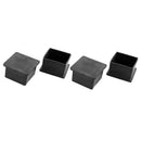 12Pcs Furniture Square Chairs Leg Protectors Rubber Feet 40mmx40mm Black