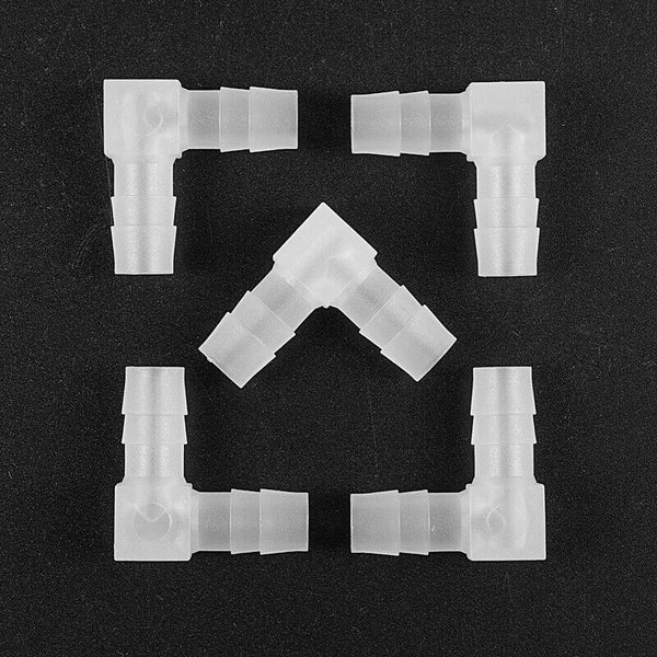 Plastic Aquarium Tubing Pipe Air L-Joint Airline Connector 5Pcs Clear A5M6