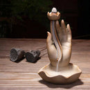 Backflow Incense Burner Home Decor Coarse Pottery Buddha Incense Holder Smo
