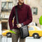 Solid Color Shoulder Bags Business PU Leather Men Messenger Bags (Black) SN9F