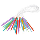 12pcs Plastic Double Pointed Knitting Needles Circular Needles Set 3.5-12mm