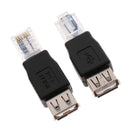 2x Ethernet RJ45 Male To USB2.0 Female Plug Socket