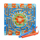 Wooden Magnetic bead ball pen Maze Puzzle Magnetic Board ring track Game Ed
