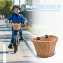Children Bicycle Basket Handle Bar Wicker Woven Carrier Cycling Bags (L)