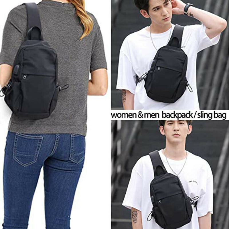 Mens Waterproof Sling Chest Bag Sport Cycling Travel Shoulder Crossbody Backpack