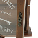 Decorative Key Rack Wooden Key Cabinet with 6 Hooks-Brown