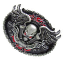 Men Western Cowboy Skeleton Head Belt Buckle Belt Buckle New 3.5 X 2.6in
