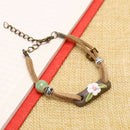 Handmade Ceramic Flower Bracelets Women Retro Beads Weave Charm Bangles Jewe BX