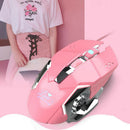 X500 Wired LED Light 6 Button 3200 DPI Optical Usb Gaming Mouse for PC -Pink