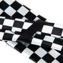 Mens Black White Plaid Checkered Necktie Neck Tie