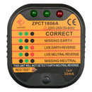 Electric Socket Testers Power Outlet Safety Leakage Voltage Detector (UK) A