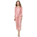 Autumn Women Silk Pajamas 2 Sets Long Sleeve Sleepwear Casual Lace Home Wea