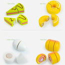 Children Pretending Toys Wooden Cut Food Cut Bread Toys Boy Girl Play House S2M2