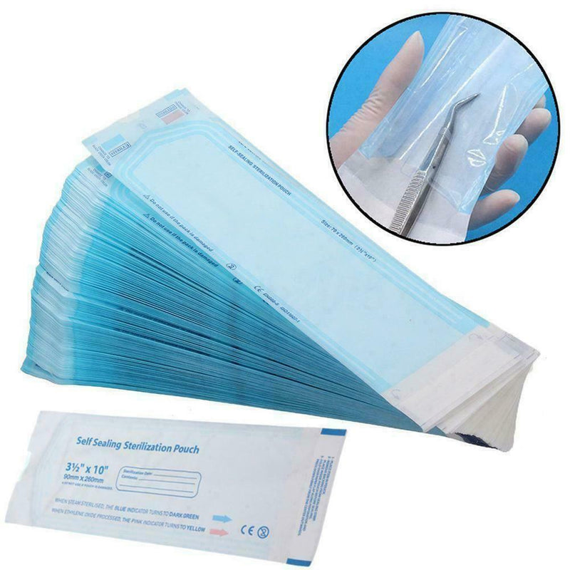 200Pcs Self-Sealing Sterilization Pouch Dental Sterile HotSupplies Bags 3.5 G6L2