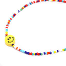 Bohemia Colorful Beads Smile Face Pendant Choker Necklace Clavicle Jewelry Gi JR