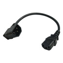 IEC320 C14 Male Right Angle To C13 Female 3 Prong