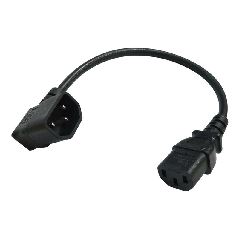 IEC320 C14 Male Right Angle To C13 Female 3 Prong