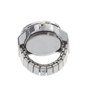 Stretch Band Flower Inlay Hunter Case Finger Ring Quartz Watch For Lady