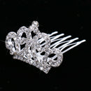 Princess Crystal Crown Mini Hair Comb Tiara for Wedding Bridal Headpiece