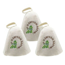 3x 100% Pure Wool Felt Sauna Hat Banya Cap