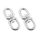 Pair 6mm Hike Climing Accessory Stainless Steel Rotation Quick Hook Buckles