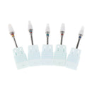 Lots 5 White Flame Nail Drill Files Cuticle Gel Clean Tools Set Nail Salon