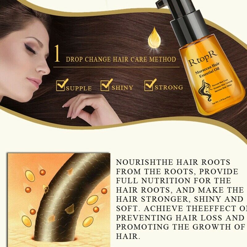 RtopR Moroccan Prevent Hair Loss Product Hair Growth Essential Oil Easy To  W1G7