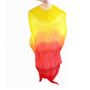 Women 1.8m Hand Made Belly Dance Silk Bamboo Fan Veils Folding Right Hand