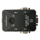 2-Port USB VGA KVM Switch Box+Cables for Computer Sharing Monitor Keyboard