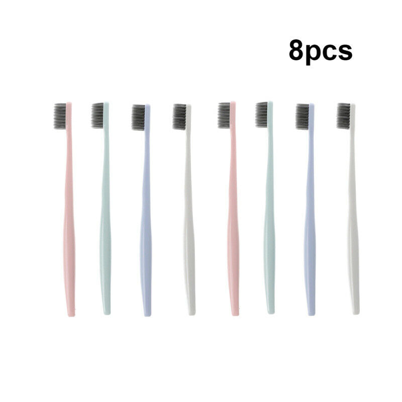8Pcs Bamboo Charcoal Nano Ultra Soft Oral Hygiene Toothbrush Solid Oral C IZP