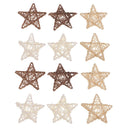 12x Assorted Star Christmas Rattan Wicker Balls for Home Wedding Party 7cm