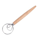 1pc Stainless Steel DIY B Whisk Eggs Beater Mixer Tool 13 Inch Oak Wood Handle