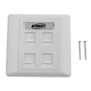 4x RJ45 RJ11 Wall Socket For Dual Band Ethernet Faceplate 4 Ports With Keys