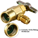 3 Pcs R134A Refrigerant Dispenser Thread Valve Bottle Opener with Tank Adap