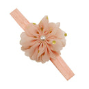 12pcs Elastic Baby Girls Flower Bead Dot Printed Headbands Hair Accessories