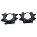 Pair Men's Rivet Hoop Huggie Earrings Titanium Steel 4mm x 9mm Black V7N5