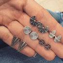 5 Pairs/Set Fatima Hamsa Crystal Earring Stud Earrings for Women Dazzling Retro