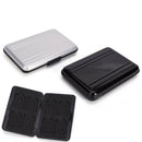 8x S D Micro Memory Card Storage Case Holder Hard Carrying Box Black Aluminum ^