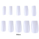 500pcs French Tips False Nail Half Cover Acrylic Gel Nail Art Tool (White) A