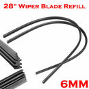 2PCS 28'' 6mm Car Bus Rubber Universal Frameless Windshield Wiper Blade Re IPW