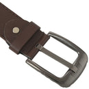 Simple Men Casual Waistband PU Leather Belt Smooth Buckle Belt, Coffee