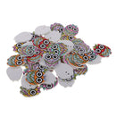 50pcs Cute Owl Wooden Buttons Fit Sewing Scrapbooking Decoration Crafts 25mm