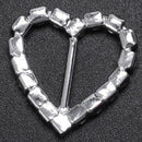 30pcs Heart + Round + Square Shape Ribbon Buckle Sliders for DIY Craft Wedd H5E8