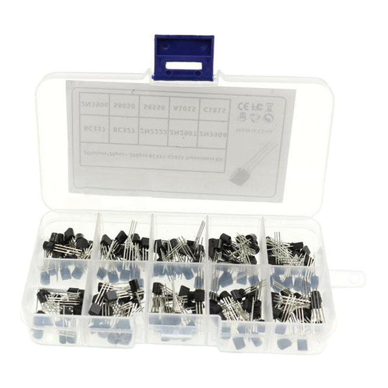 200x TO-92 NPN PNP Power General Purpose Transistor Assortment Storage Box